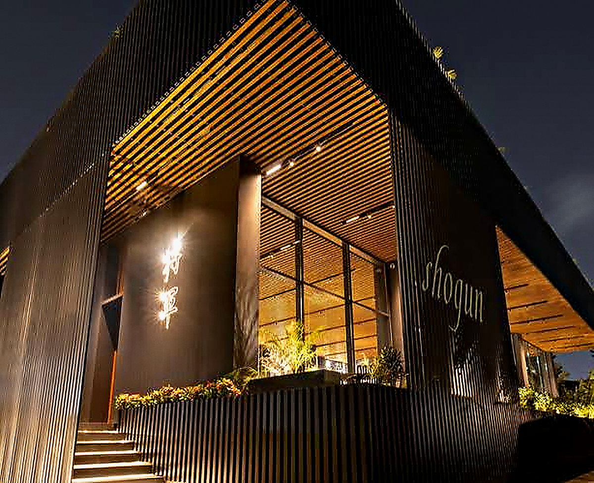 The Shogun facade at night